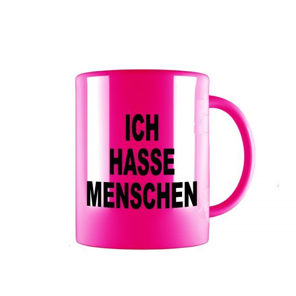 hasse menschen pink tasse
