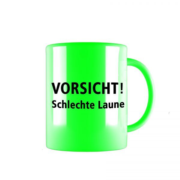 tasse neon gruen schlechte laune