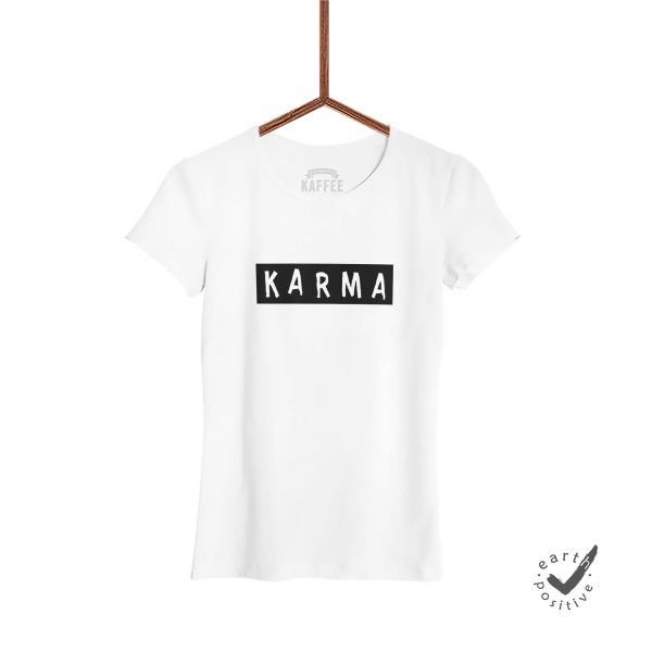 karma damen tshirt weiss