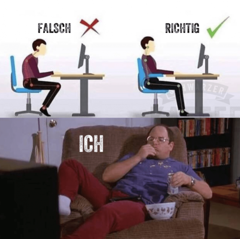 RICHTIGES SITZEN SCHWARZERKAFFEE